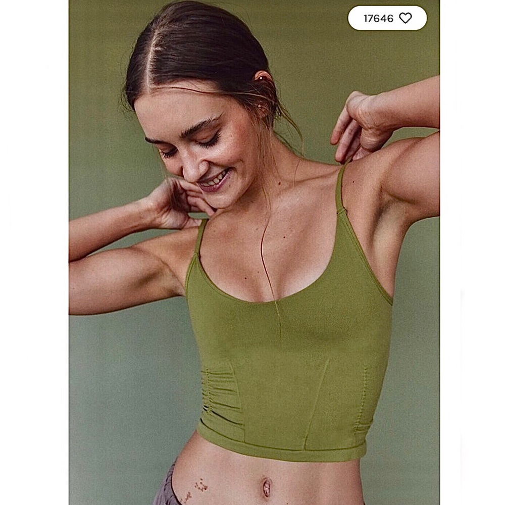 Free People Good Karma Ruched Crop Top
